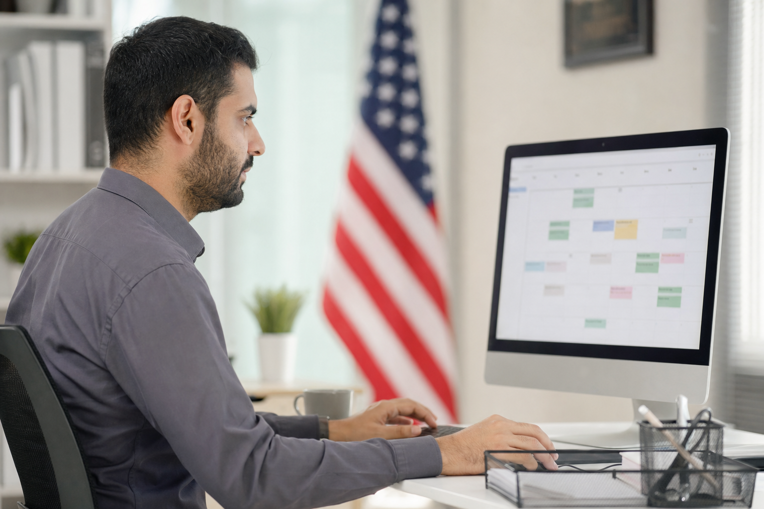 Coordinator scheduling appointments on a computer